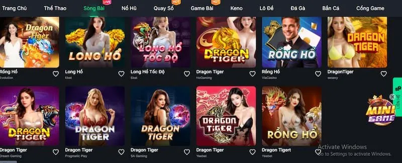 Cửa cược long hổ Vivu 88