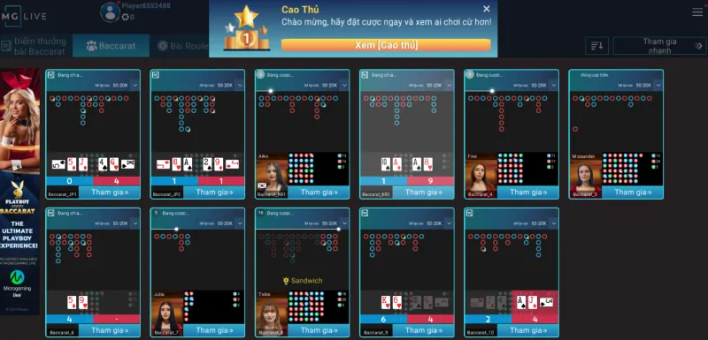 Game bài Baccarat Vivu88