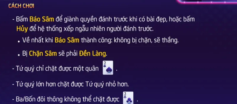 Game bài Sâm Vivu88